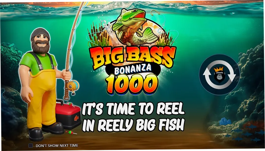 Big Bass Bonanza 1000 demo slot main interface with classic deep blue waters