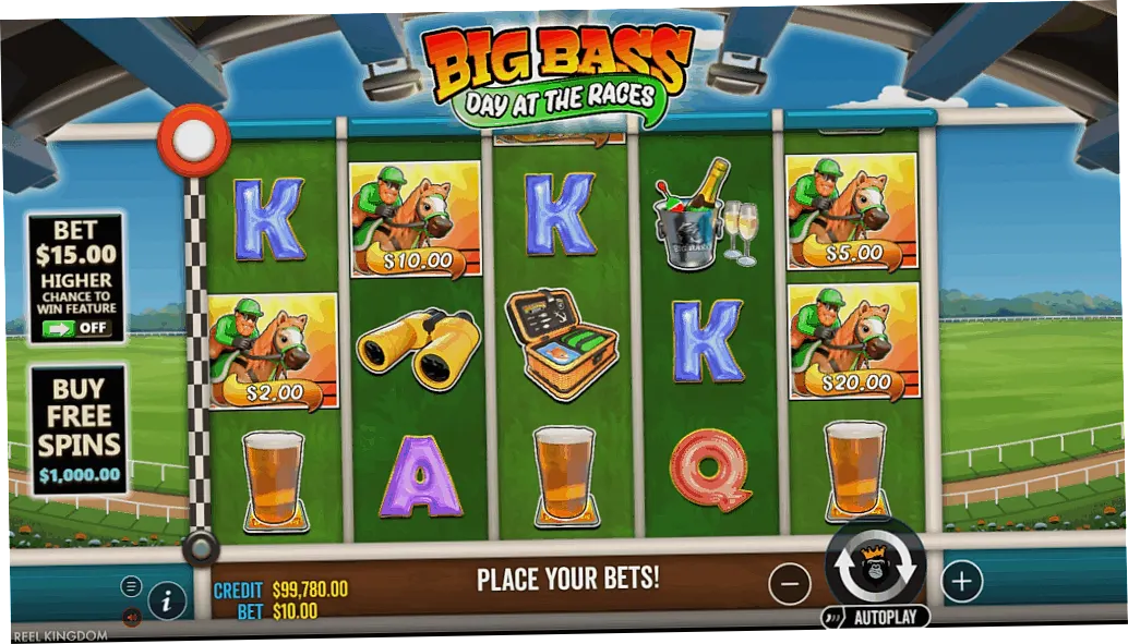 Big Bass Day at the Races Punter Wild collecting cash values