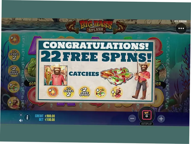 Big Bass Splash multiplier trail showing collected Fisherman Wilds