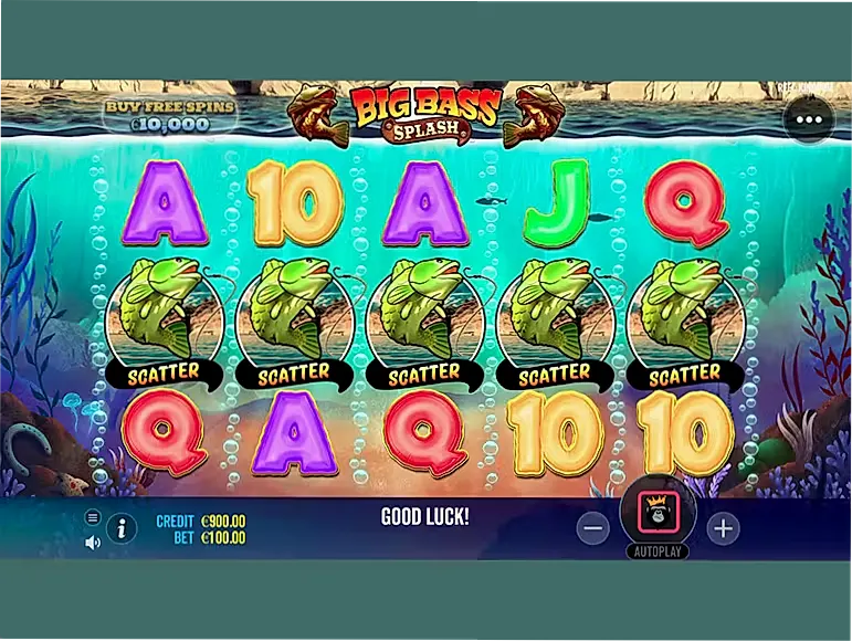 Big Bass Splash free spins trigger showing the lasso catching modifiers