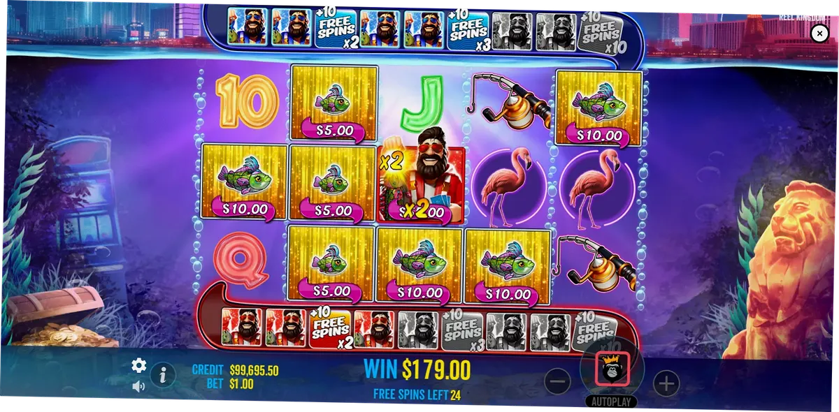 Big Bass Vegas Free Spins round highlighting the twin multiplier tracks