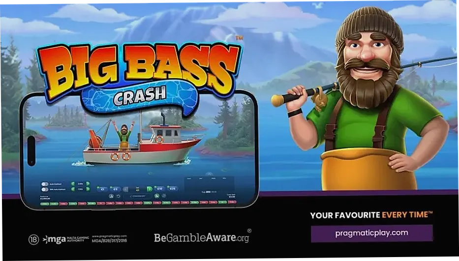 Big Bass Crash demo game main interface showing the betting panel and live chat