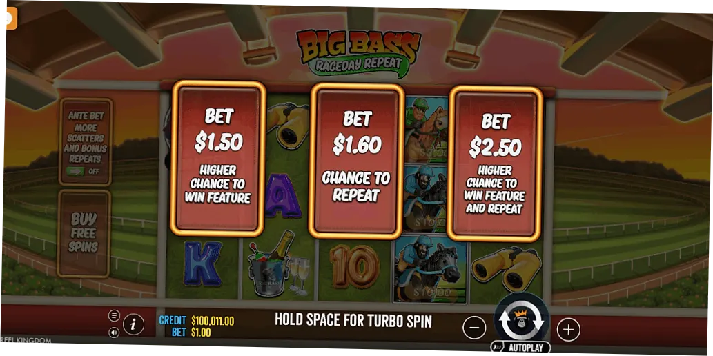 Big Bass Raceday Repeat trap modifier picking mini-game